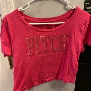 Abercrombie and fitch size large pink loose Cropped T Shirt